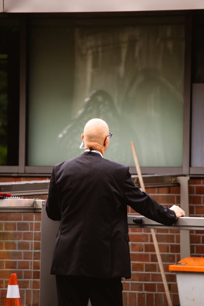 Security Guard in Suit