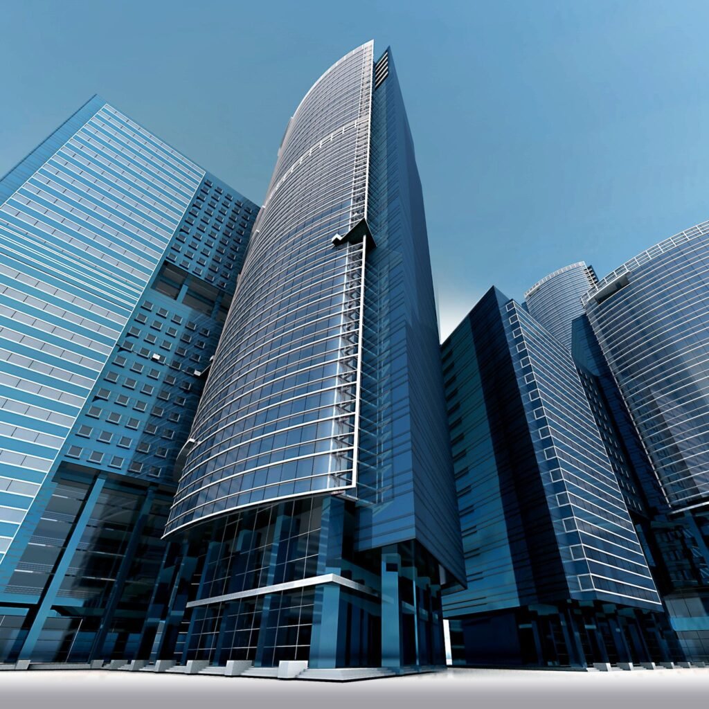 Glass-building-worms-eye-view-corporate-investigations-TTS
